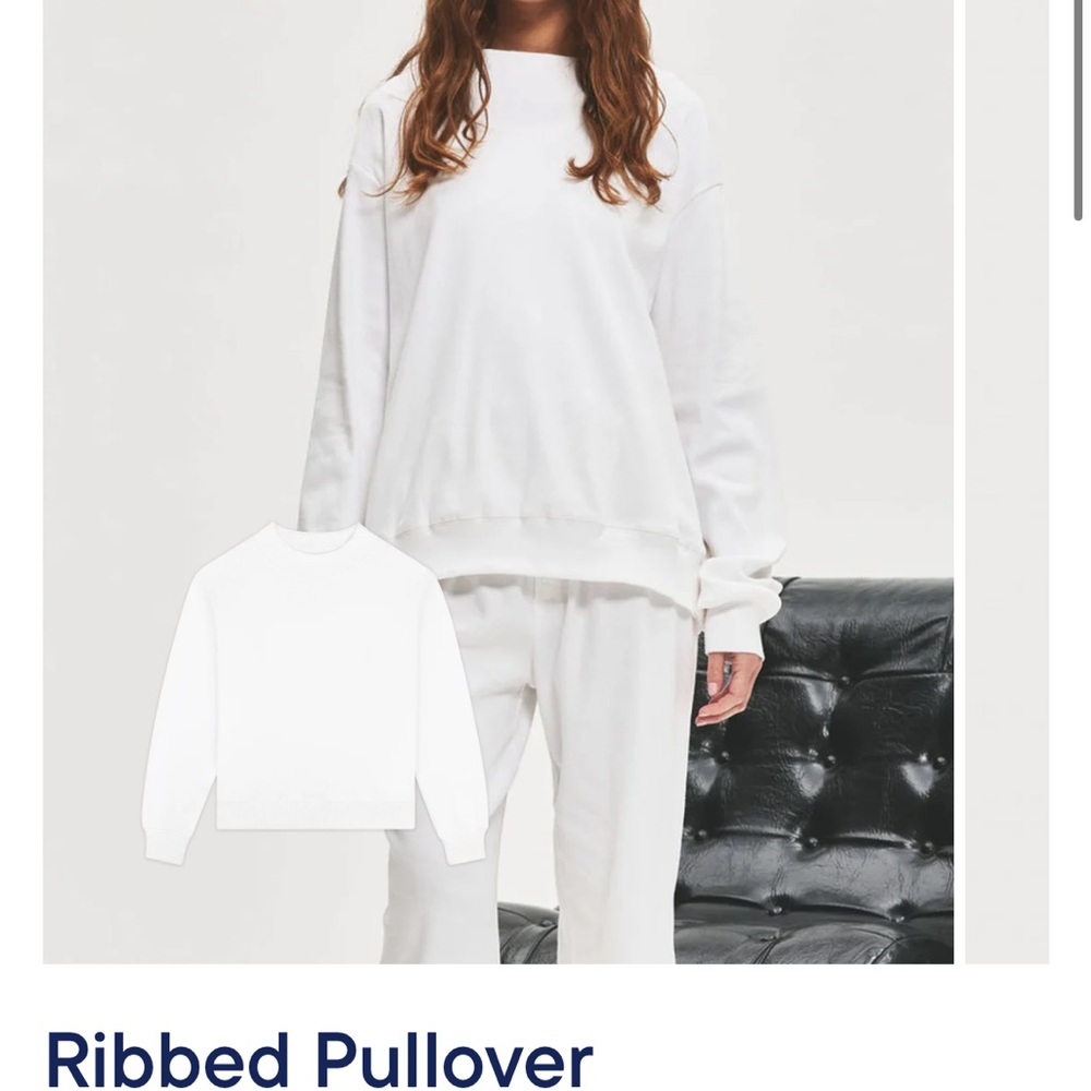 White Ribbed Pullover for Women